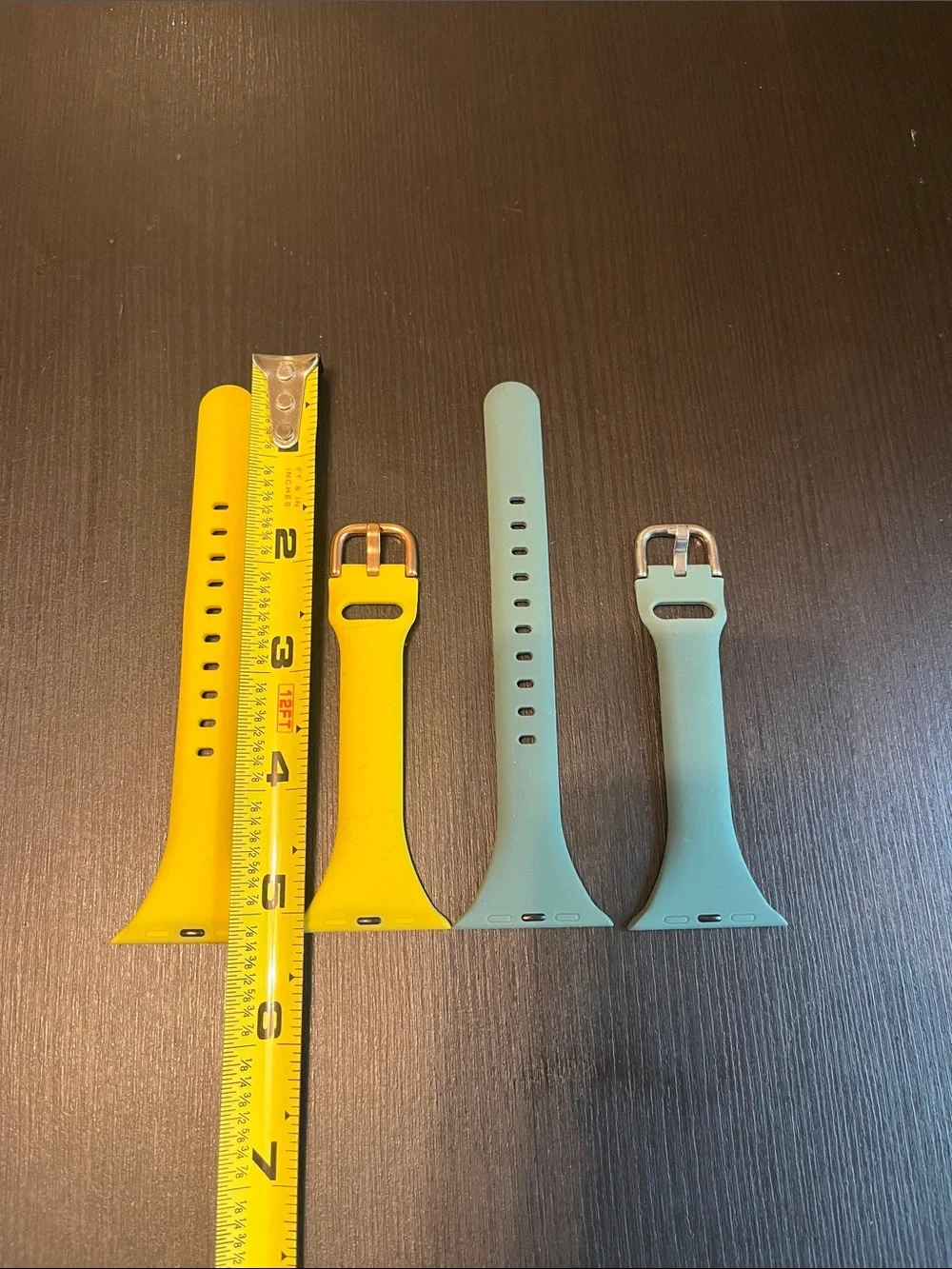 Yellow and Light Teal Silicone Watch Bands – Set of 2 - Fits 38mm and others.